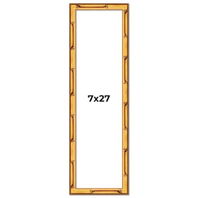 7x27 Frame Gold Bamboo Picture Frame Modern Photo Frame Includes UV Acrylic Shatter Guard Front Acid Free Foam Backing Board
