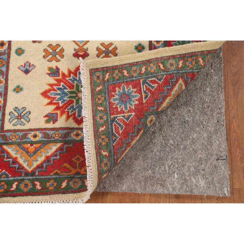 Geometric Kazak Accent Rug Handmade Traditional Wool Carpet - 2'9" x 3'11"