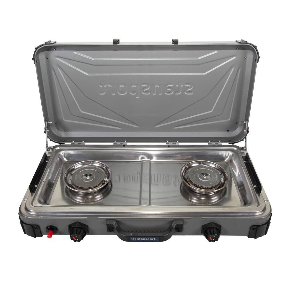 Stansport Boulder Series 2-Burner Propane Stove - Silver