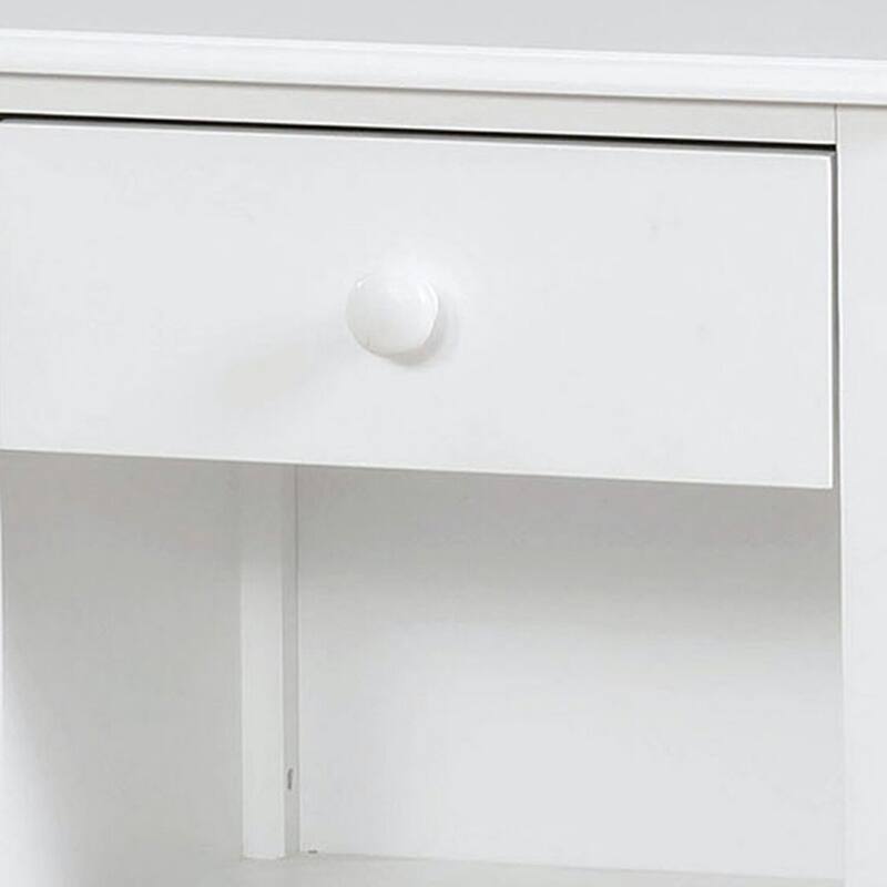 White 1 Drawer 19 in. W Nightstand with Sturdy Hardware and Ample Storage