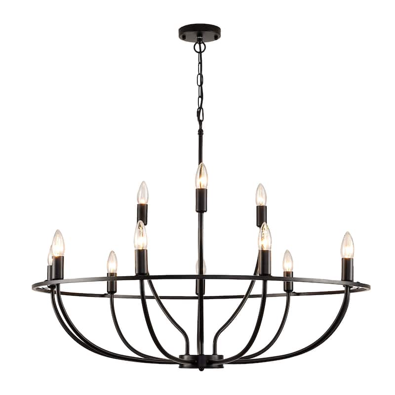 12-Light Mid-century Modern Candle Chandelier