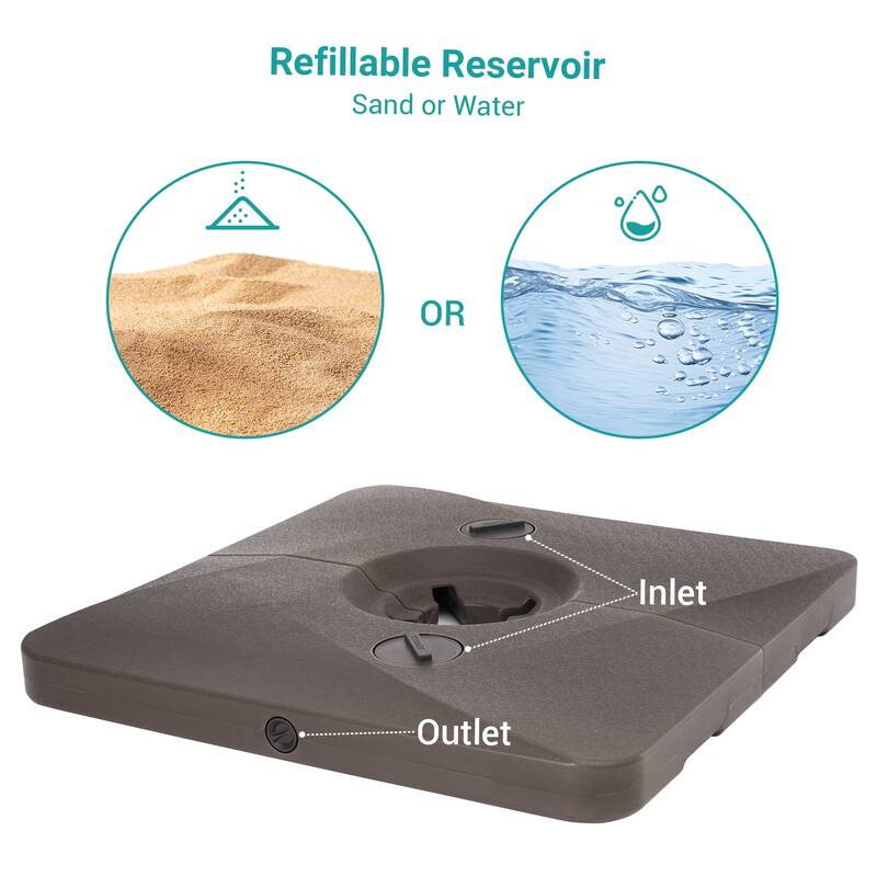 BONOSUKI 320LBs Heavy Duty Cantilever Patio Umbrella Base