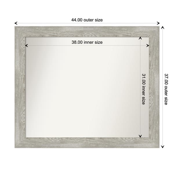 dimension image slide 31 of 113, Dove Greywash Framed Non-Beveled Custom Wall Mirror, Bathroom Vanity Mirror