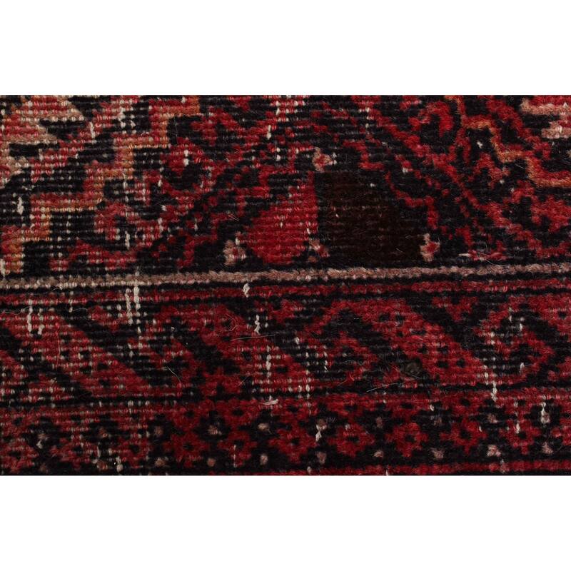 ECARPETGALLERY Hand-knotted Baluch Red Wool Rug - 2'11 x 6'4