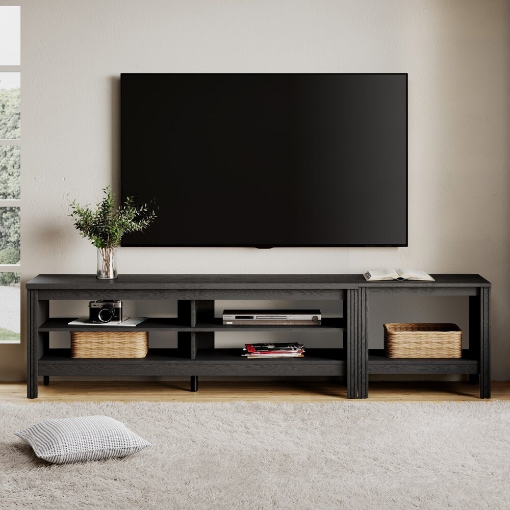 TV Stand for 85 inch TV Wood Media TV Console Entertainment