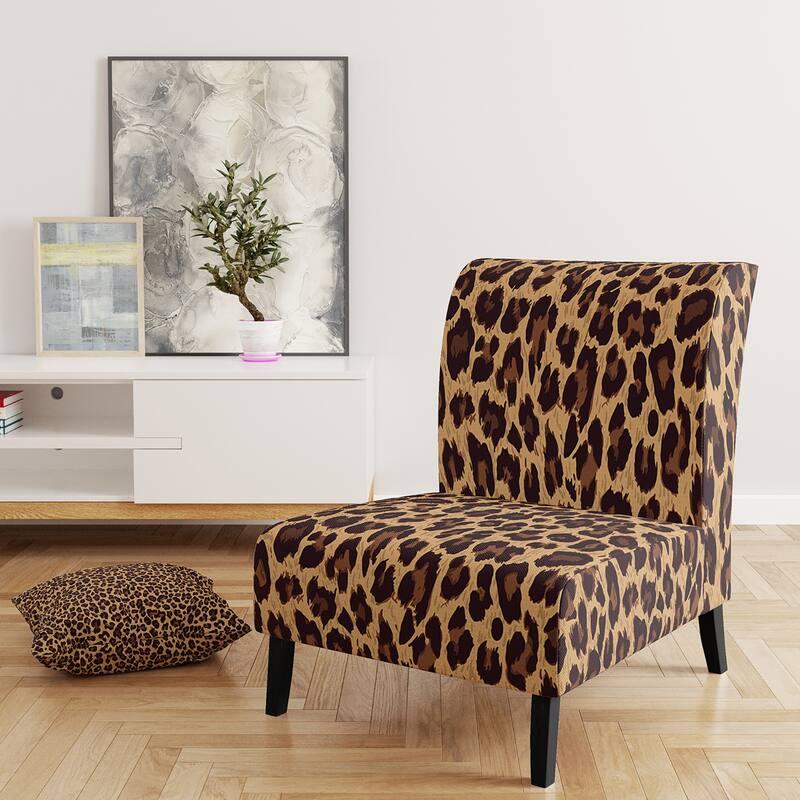 Designart "Leopard Fur II" Upholstered Cabin & Lodge Accent Chair and Arm Chair