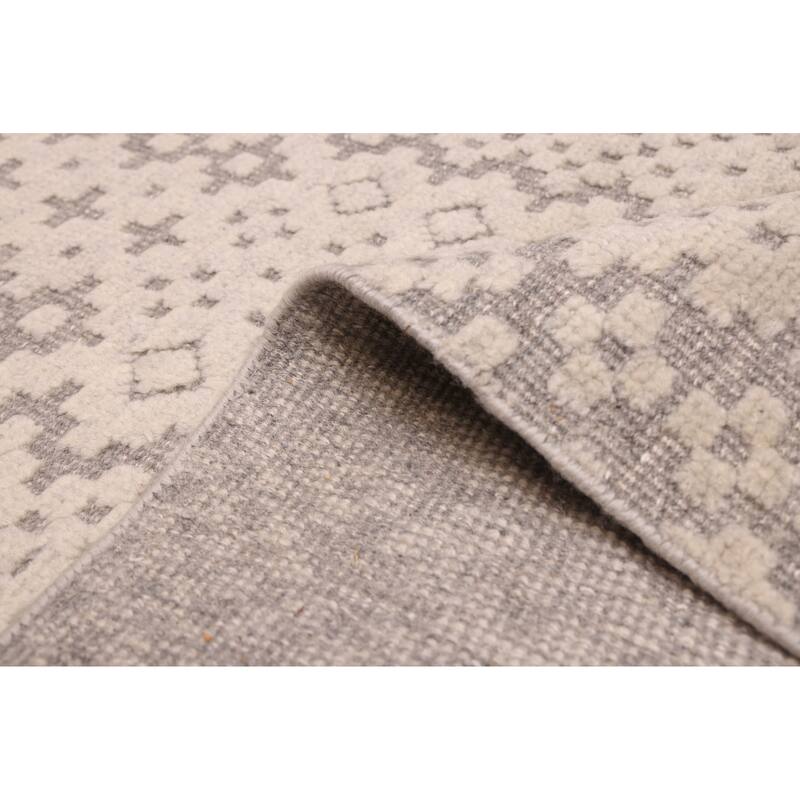 ECARPETGALLERY Hand-knotted Tangier Light Grey Wool Rug - 8'3 x 10'3