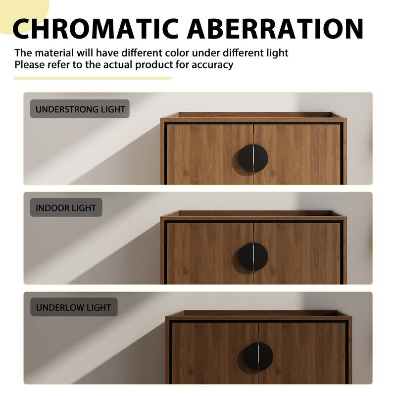 GDFStudio - Levistar Modern Freestanding Bathroom Vanity Cabinet with Soft Close Doors, Metal Tripod, Sink NOT INCLUDED - 30"