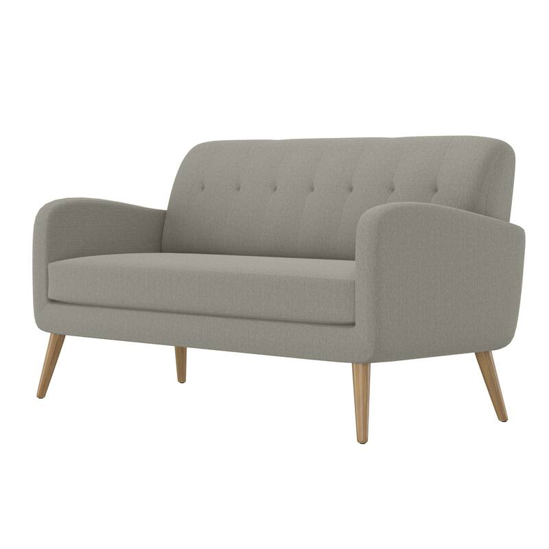 Mid-Century Modern Sofa with Tufted Back and Wood Legs - Great for Small Spaces and Guest Rooms