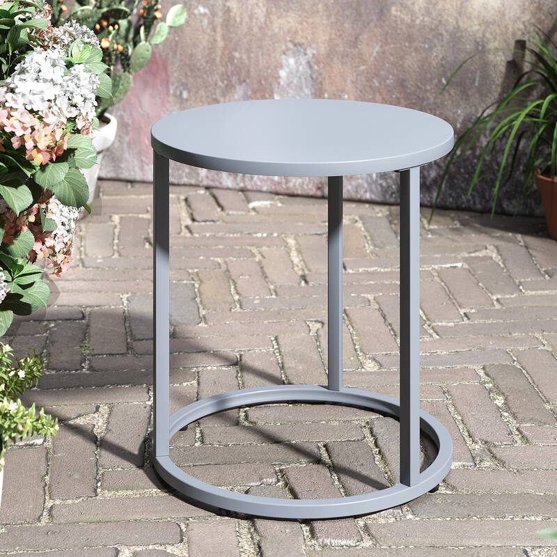 Crestlive Products Outdoor Modern Metal Round Side Table