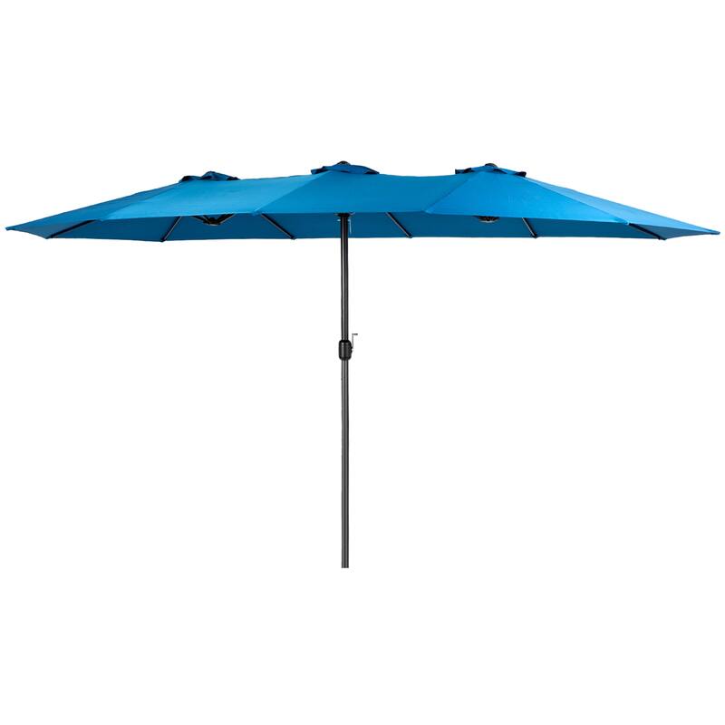 HOMEFUN 14.8 Ft Double Sided Outdoor Umbrella Rectangular Large with Crank