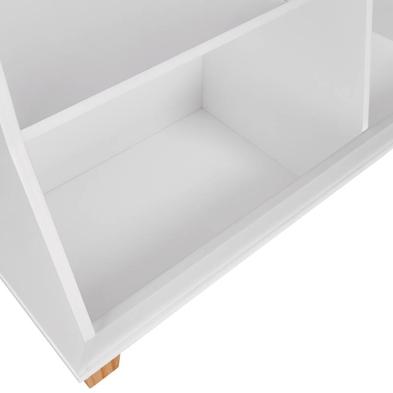 RiverRidge Kids Catch-All 35in Toy Organizer with Cubby Storage, Toy Storage Bins and Bookshelf - White