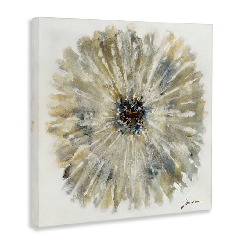 Stupell Neutral Rustic Abstract Flower Canvas Wall Art Design By Liz Jardine