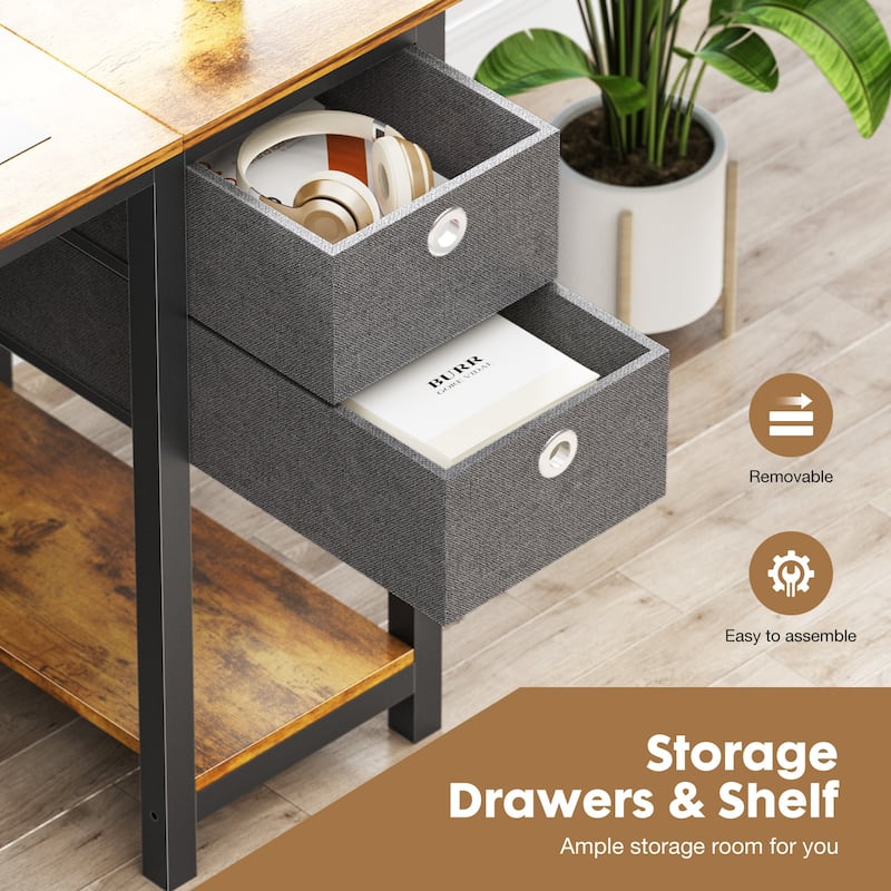 Modern Computer Office Desk with 2 Storage Drawers