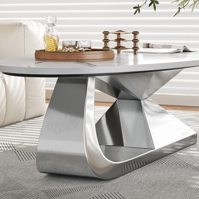 Modern Sintered Stone Tabletop Coffee Table