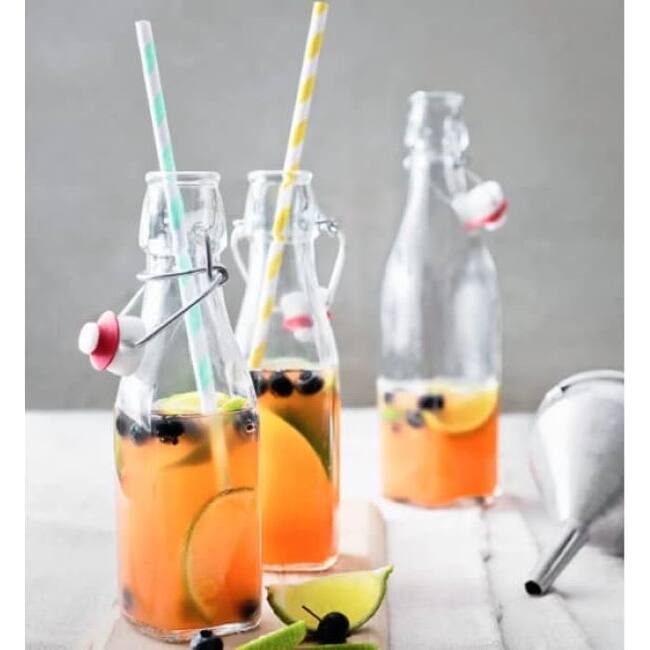 Bormioli Rocco Set of 4 Swing Top Bottles - 8.5 Ounce