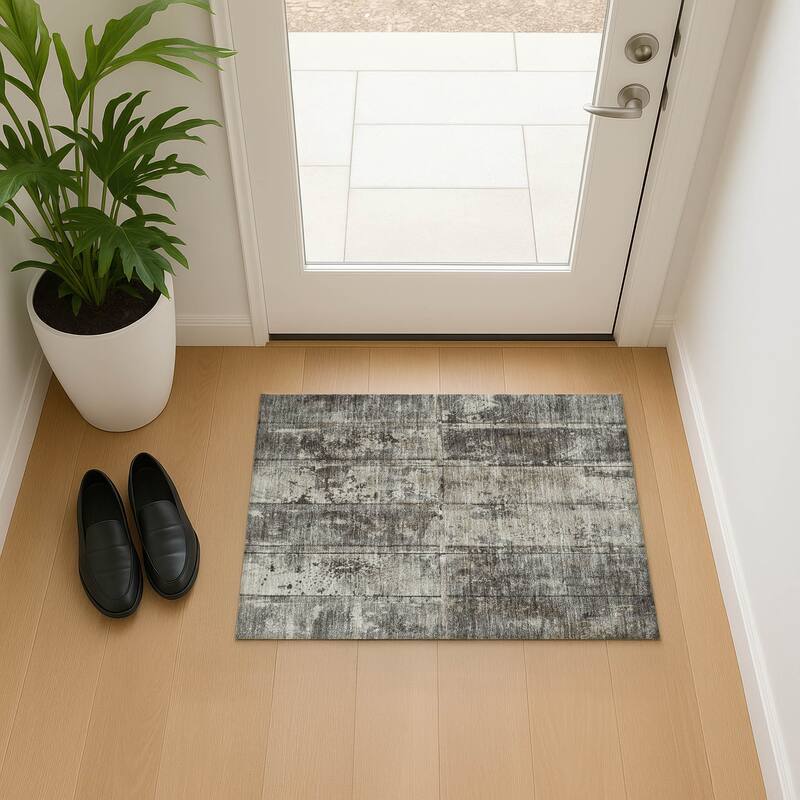 Premium Washable Super Soft Modern Panel Mayfield Rug - Taupe - 1'8" x 2'6"