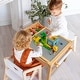preview thumbnail 1 of 5, Kids Multi Activity Play Table Wooden Building Block Desk w/Paper Roll