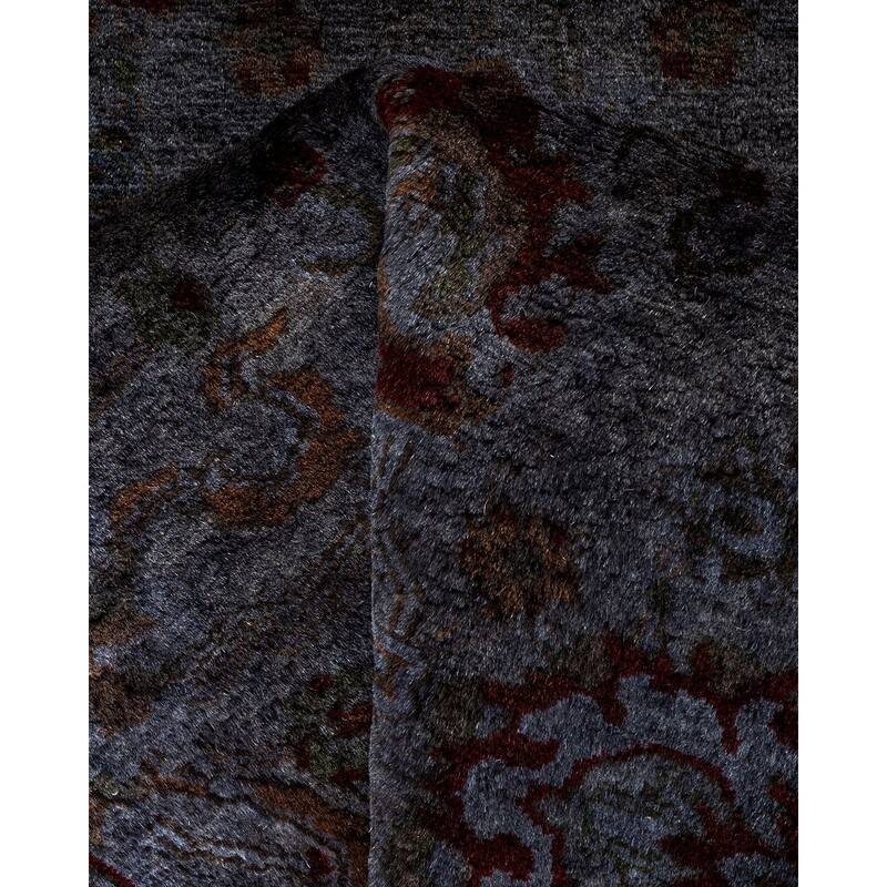 Overton Hand Knotted Wool Vintage Inspired Modern Contemporary Overdyed Gray Area Rug - 2' 7" x 4' 2"