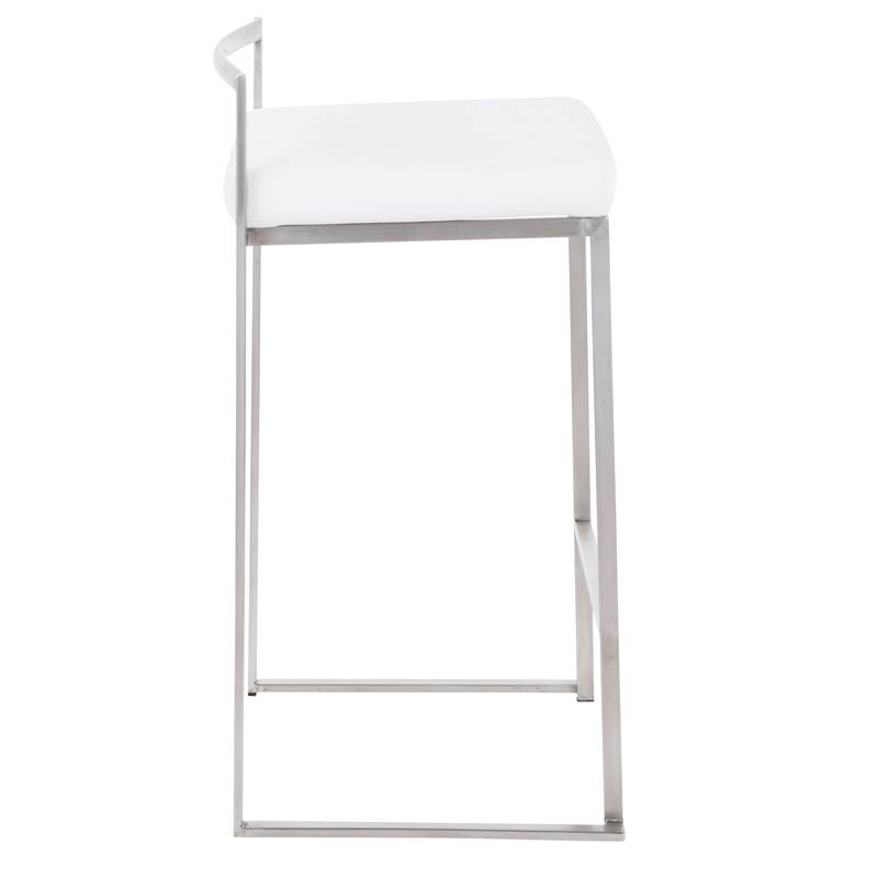 Silver Orchid Forrest Stainless Steel Stackable Fully Welded Counter Stool (Set of 3)