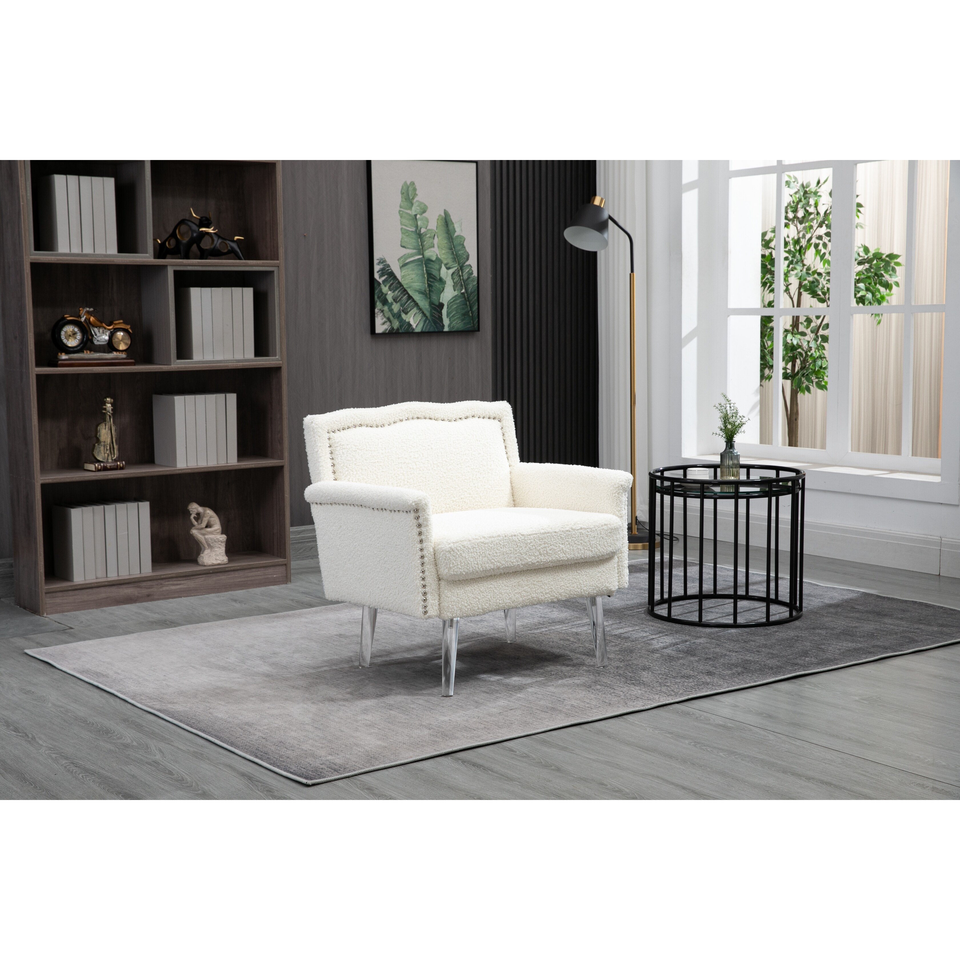 White shop tufted armchair
