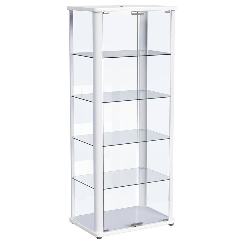 Aero 5-shelf Display Curio Cabinet with LED Lighting