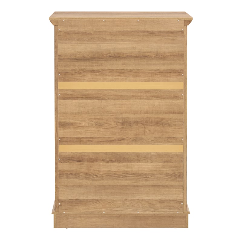 Oak 6 Drawer Dresser, Tall Chest of Drawers with Modern Metal Handles