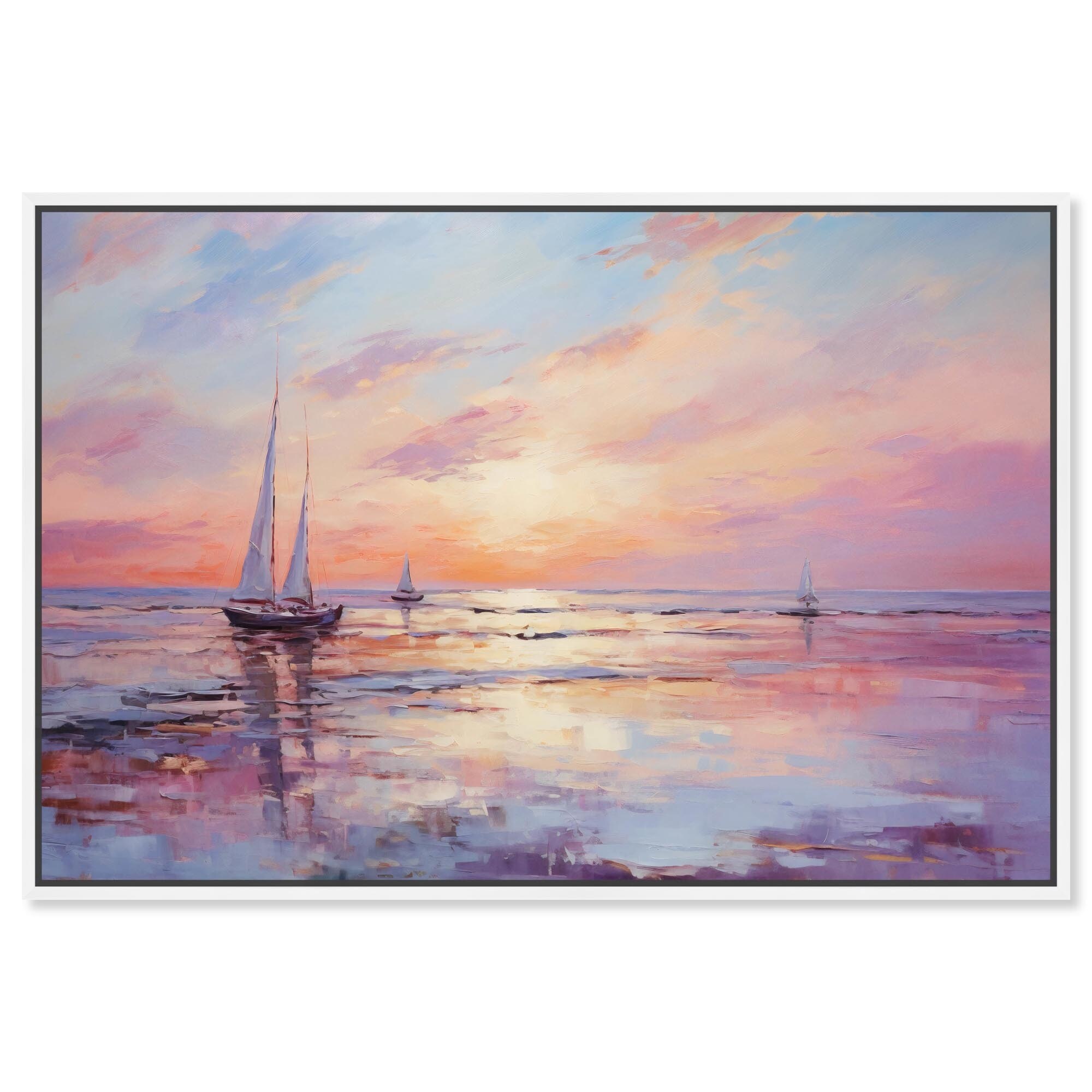 Sunset Sailing Canvas Glam Beach Wall Art by Art Remedy