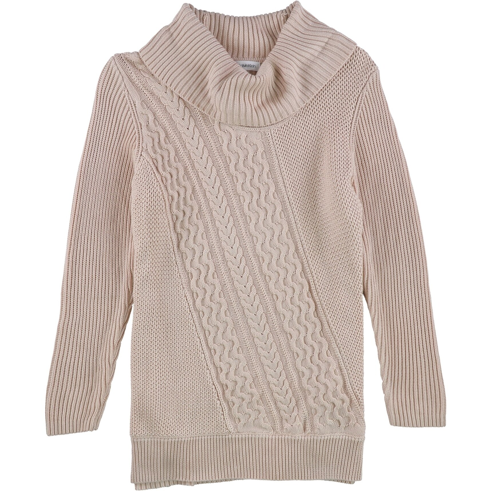 Calvin Klein Womens Cowl Neck Pullover Sweater, Pink, X-Large