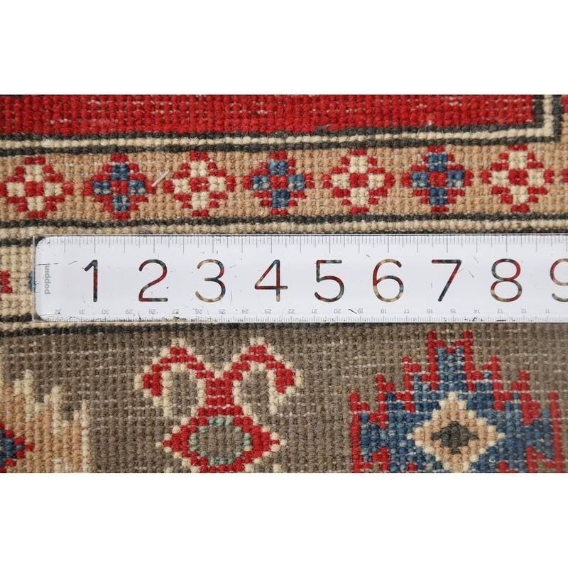 Kazak Foyer Rug Handmade Entryway Wool Carpet - 3'5" x 4'8"