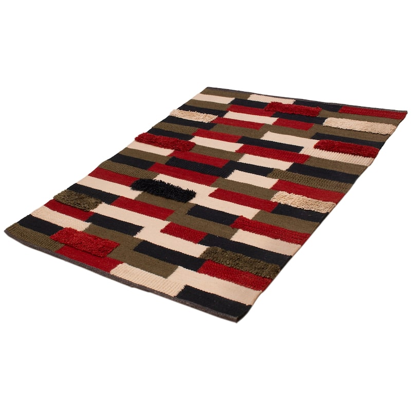 ECARPETGALLERY Braid weave Sienna Red Wool Rug - 5'10 x 7'8