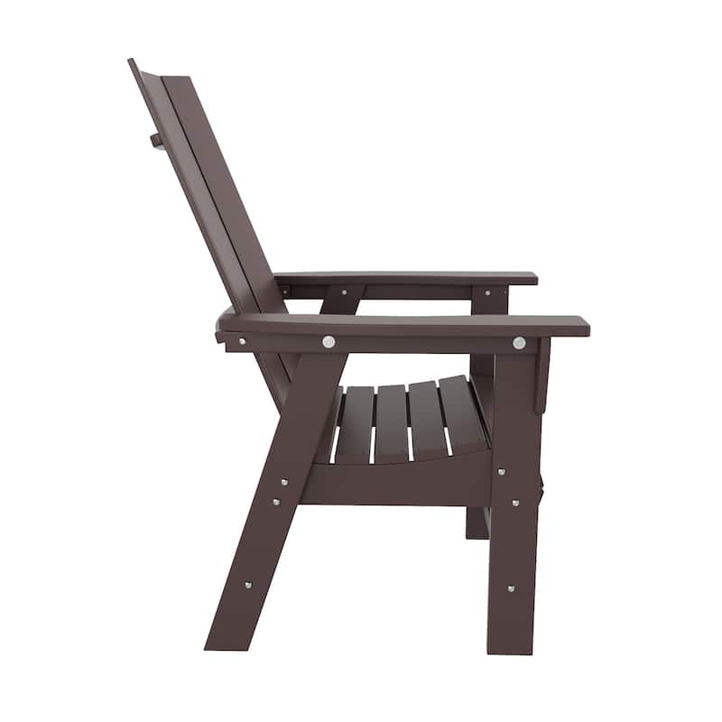 Polytrends Shoreside Hdpe All Weather Outdoor Patio Adirondack Dining Chair (1PC)
