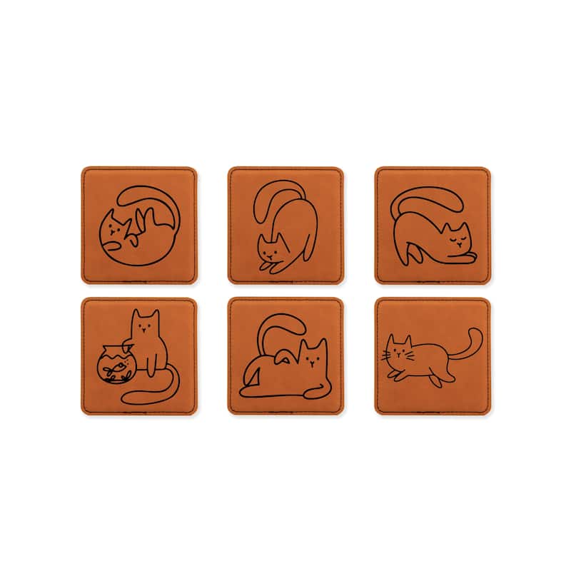 Cute Cat Coasters for drinks Coaster set with holder-Birthday,Wedding,Valentines