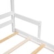 preview thumbnail 3 of 6, Fun Floor Bed, Wooden Twin House Mattresses Bed with Fences, White