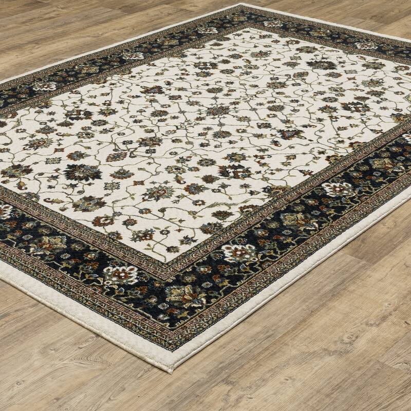 Style Haven Victoria Classic Traditional Ivory/ Navy Area Rug