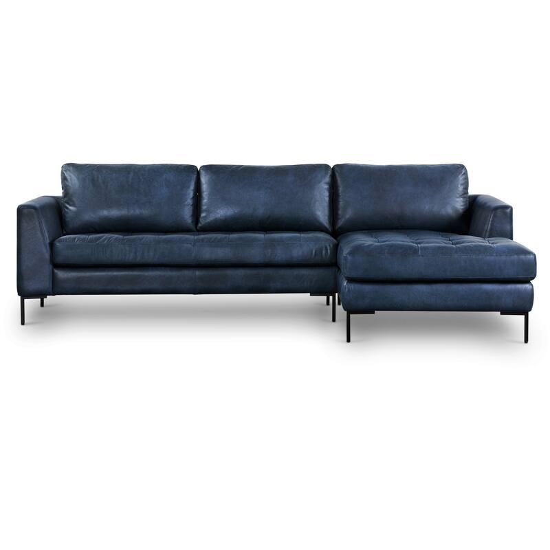 Poly & Bark Calle 114" Right-Facing Sectional - Full Grain Genuine Italian Leather