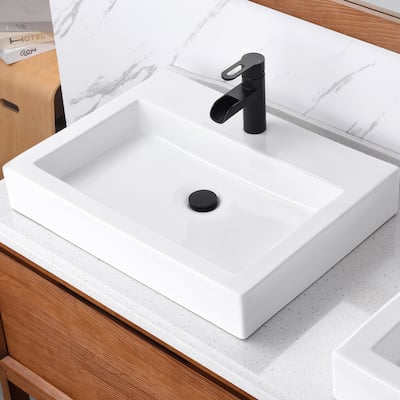 Luxier CS-021 Rectangular Bathroom Ceramic Vessel Sink Art Basin
