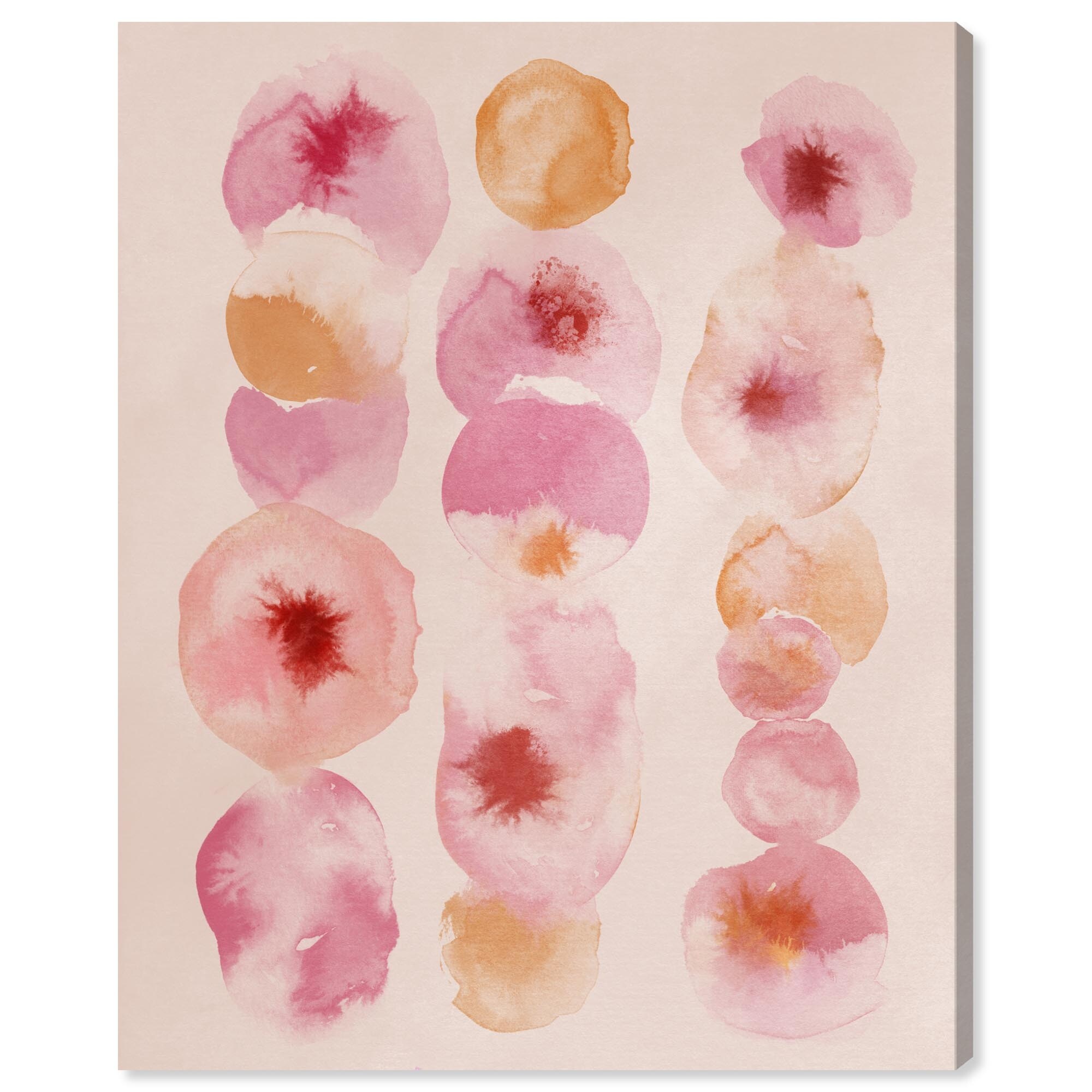 Blush Drops Bathroom Art Canvas Print by Notoriart