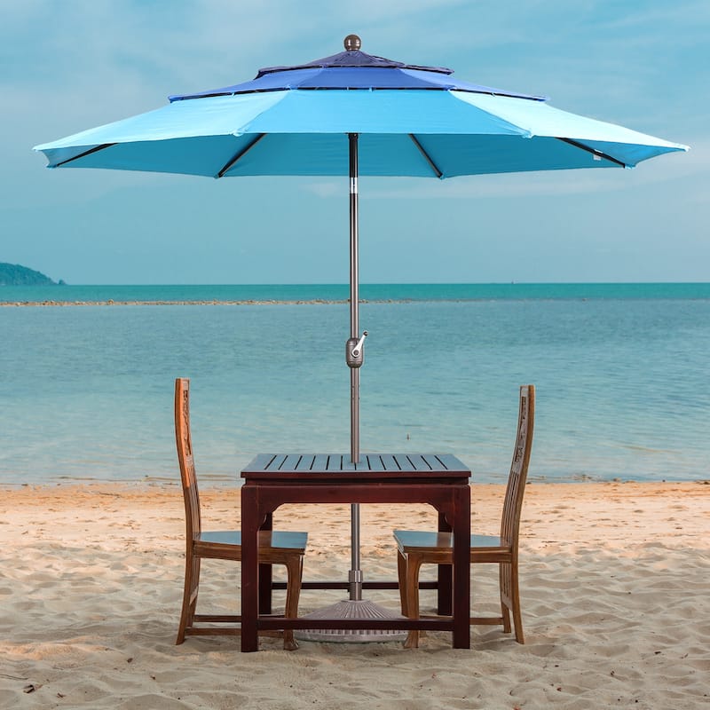 Aoodor Patio Umbrella 10 ft. for Dining Table Outdoor Market Yard Use 3 Tier Ventilation (Umbrella only)