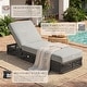 preview thumbnail 102 of 112, Patio Recline Chairs Adjustable Chaise Lounge with Cushions (Set of 2)