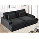 preview thumbnail 2 of 13, 94.49''W Velvet Square arms Oversized Sofa / twin-sized Sofa Bed