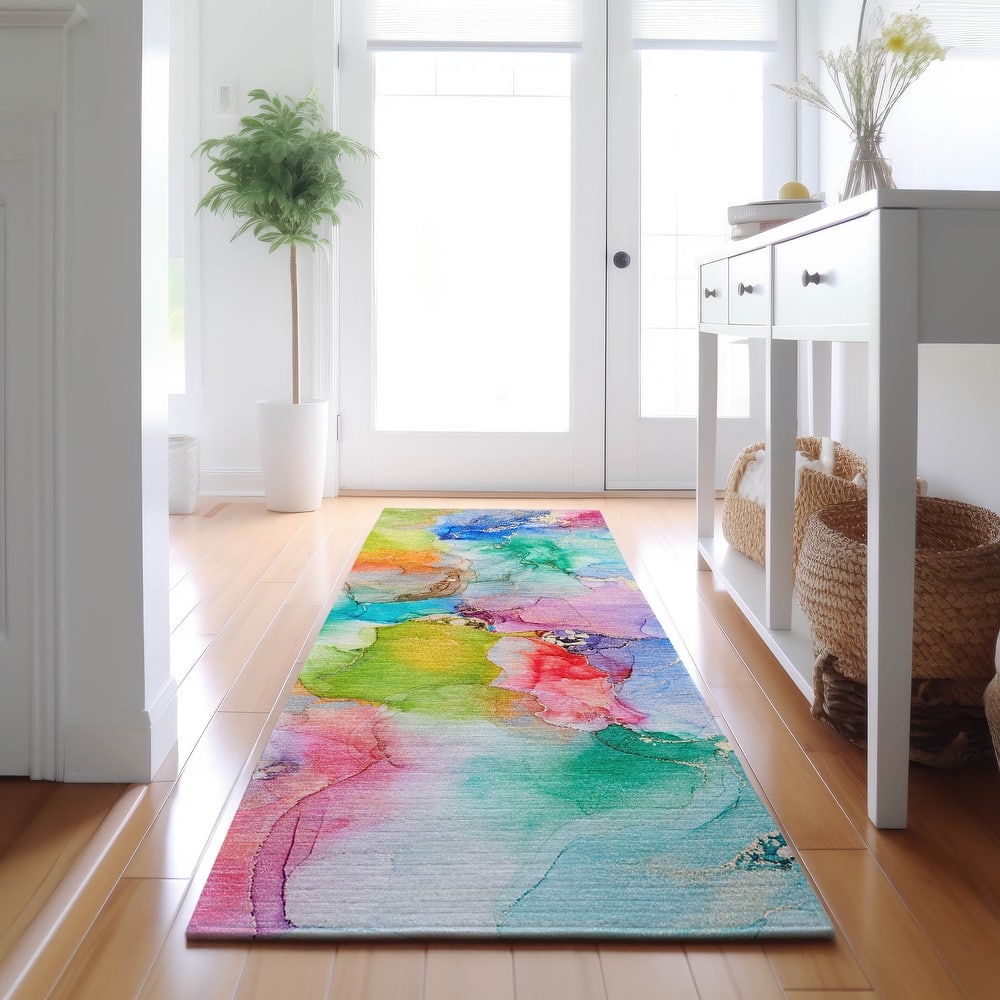 Premium Washable Super Soft Watercolor Abstract Mayfield Rug