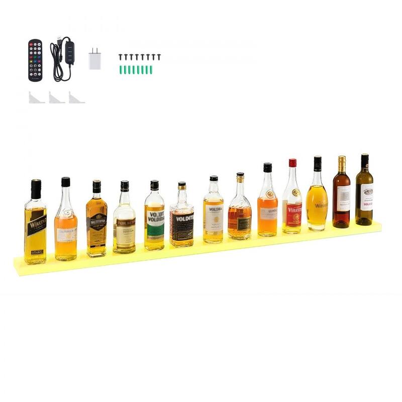 Acrylic LED Wine Bottle Shelf Wall-Mount with Remote