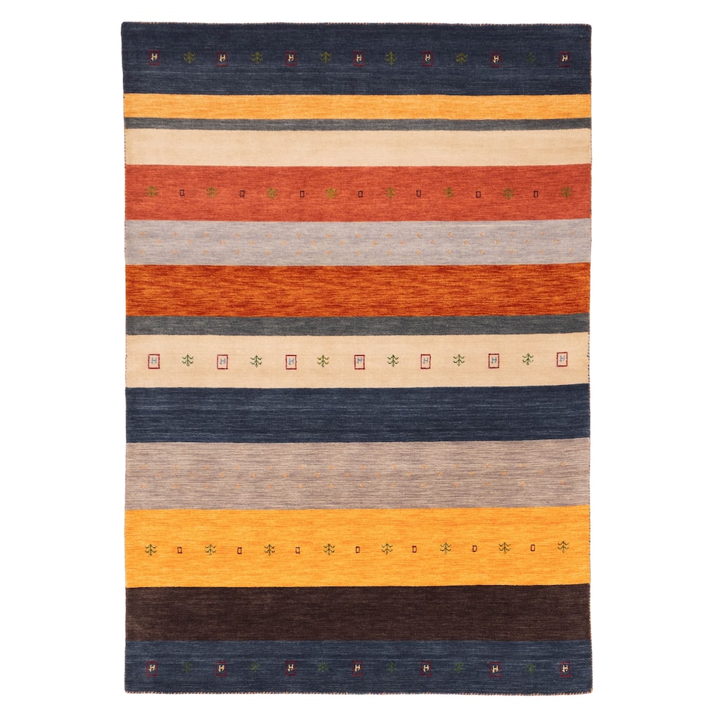 ECARPETGALLERY Hand Loomed Kashkuli Gabbeh Multi Color Wool Rug - 6'9 x 9'8