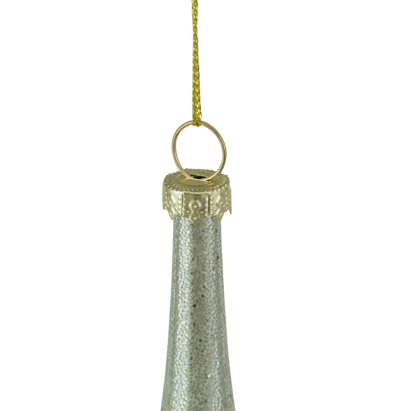 5.5" Glitter Teardrop Ball Glass Christmas Ornament