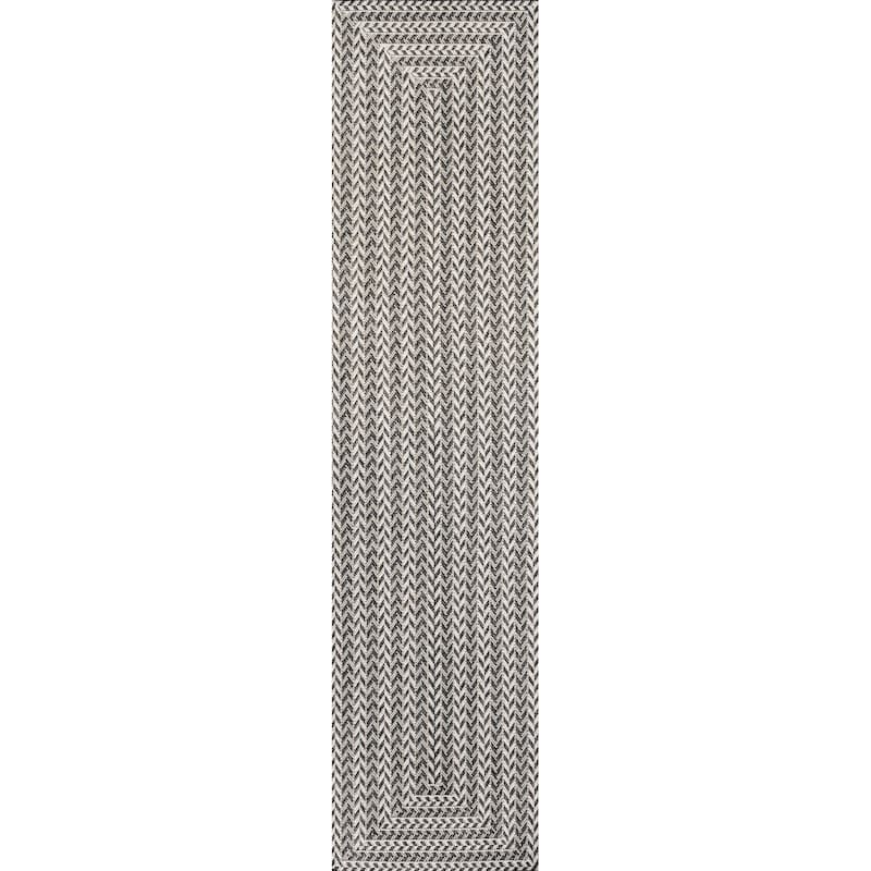 JONATHAN Y Lucia Modern Concentric Squares Indoor/Outdoor Area Rug