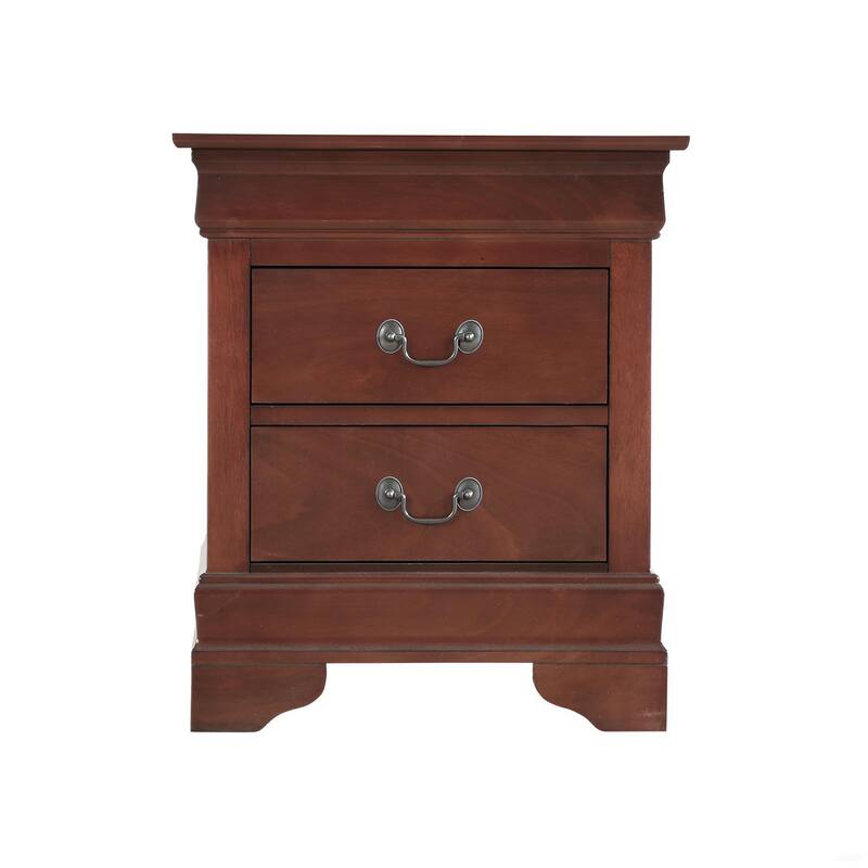Cherry Traditional Nightstand with Two Drawers