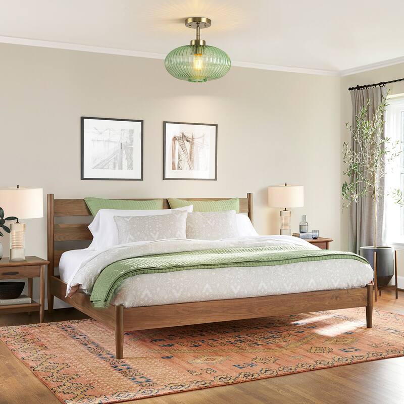 1 - Light Modern Glass Flush Mount Ceiling Light