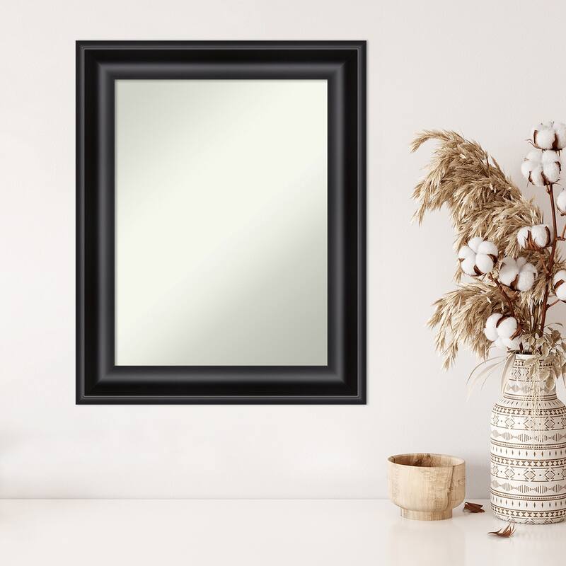 Non-Beveled Wall Mirror - Grand Black Frame