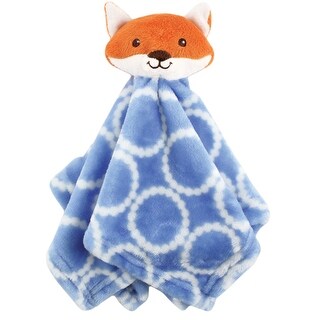 Hudson Baby Infant Boy Animal Face Security Blanket, Blue Fox, One Size - Blue Fox - One Size